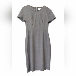 Hugo Boss Light Gray Short-Sleeve Midi Sheath Dress